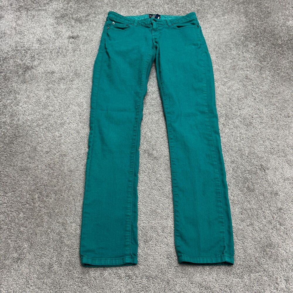 The North Face Valencia Skinny Slim Denim Jeans Womens 2 Teal Green Low Rise